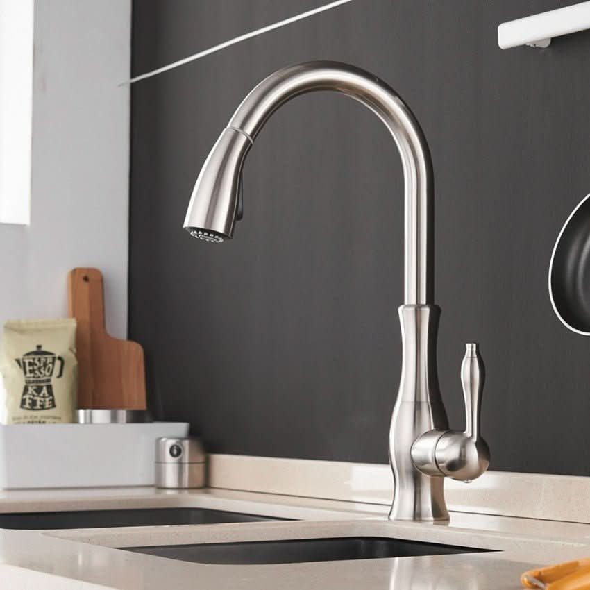 Flexflow Kitchen Tap-pull-out stainless steel kitchen fitting for flexible & stylish kitchen work 1
