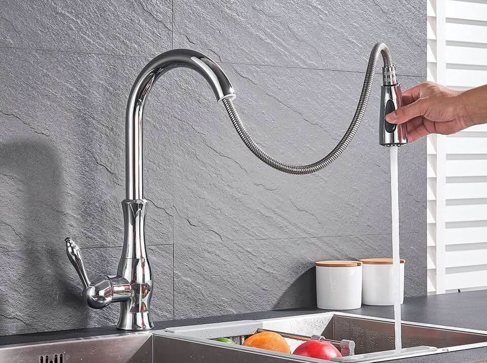 Flexflow Kitchen Tap-pull-out stainless steel kitchen fitting for flexible & stylish kitchen work 5