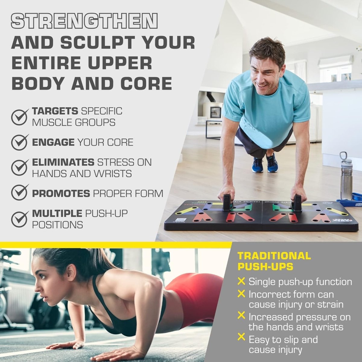  Flexifit-foldable push-up training board with 30 color-coded positions-4