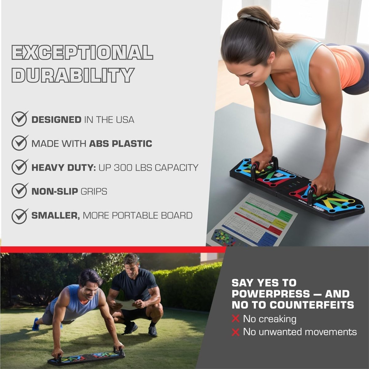  Flexifit-foldable push-up training board with 30 color-coded positions-6