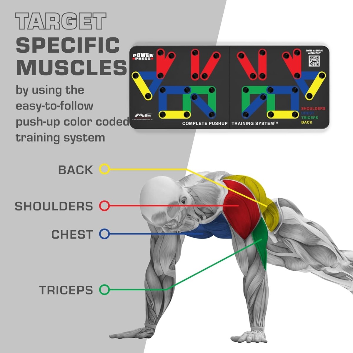  Flexifit-foldable push-up training board with 30 color-coded positions-3