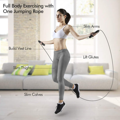  Flexijump - adjustable jump rope for fitness and sports, tangle -free, black-4