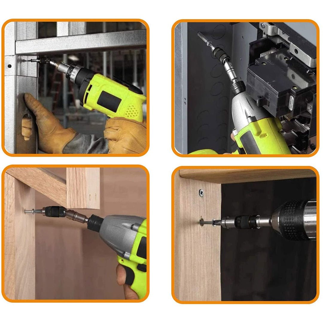 Magnetic Bit Holder with 180° Rotating Head for Tight Spaces – Universal Drill Accessory with 20° Bending Capability-4