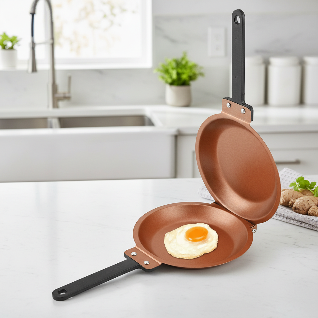 Multifunctional cast iron pan with non -stick coating - ideal for pancakes, French toast and eggs 0