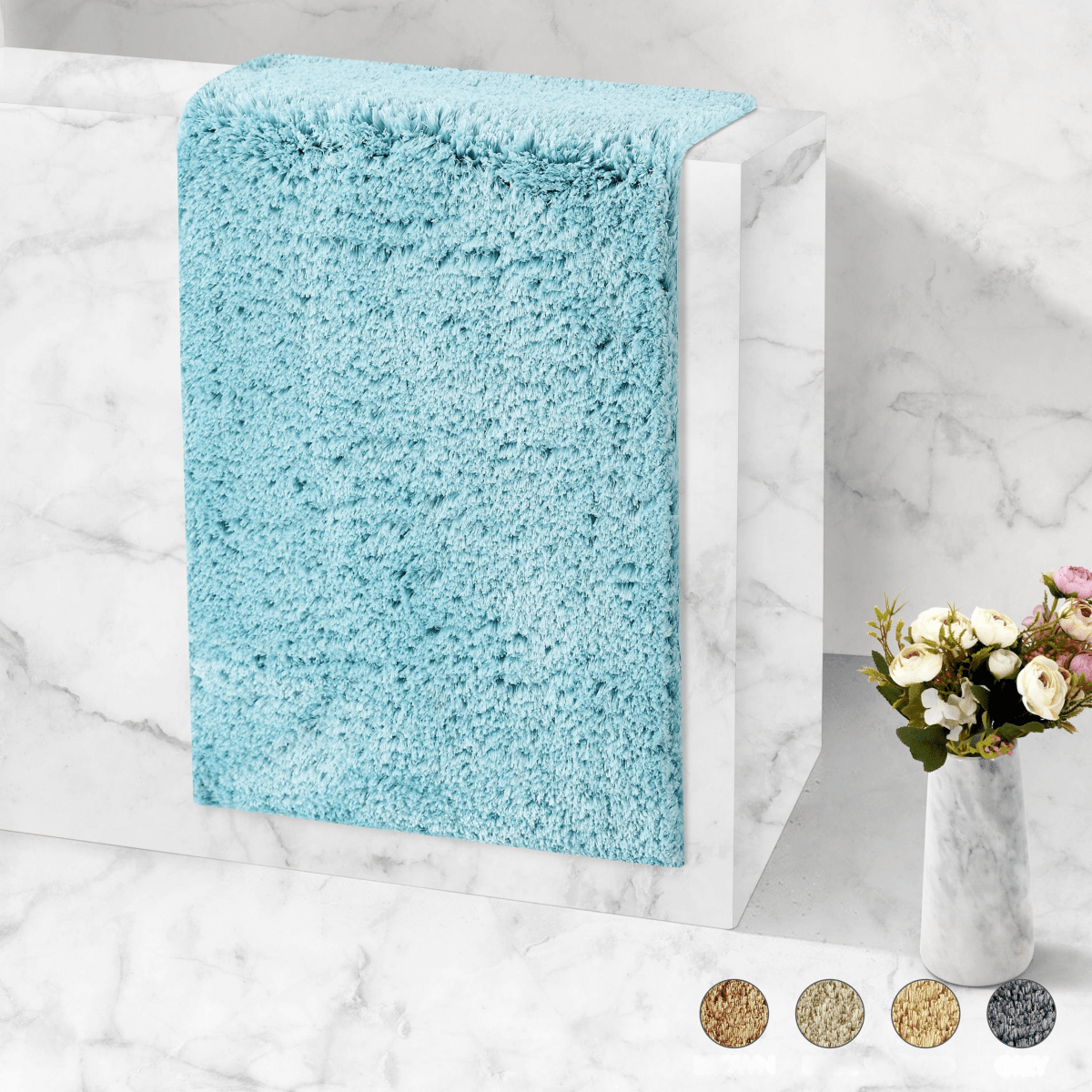 Tapete de Banho Ultra Absorvente Veloura | Tapete de casa de banho antiderrapante e macio para conforto e segurança