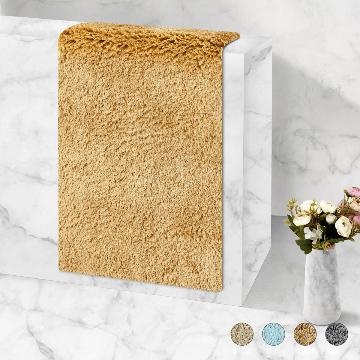 Tapete de Banho Ultra Absorvente Veloura | Tapete de casa de banho antiderrapante e macio para conforto e segurança