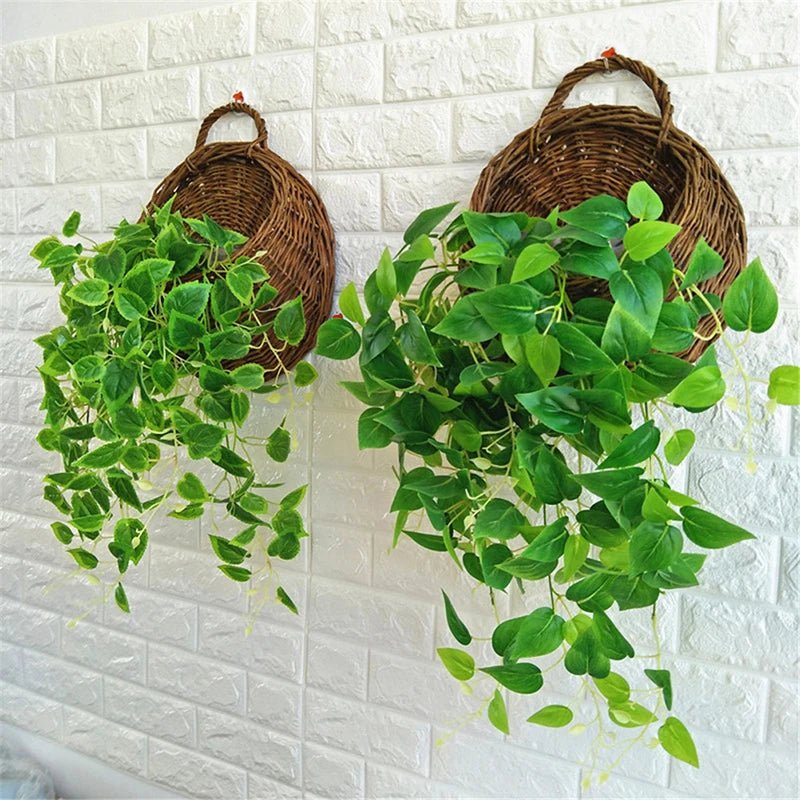 Elegant Wicker Flower Planter Basket - Durable Decorative Storage for Home & Garden 0