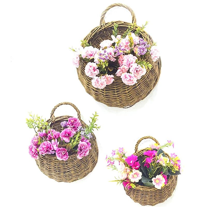 Elegant Wicker Flower Planter Basket - Durable Decorative Storage for Home & Garden 3
