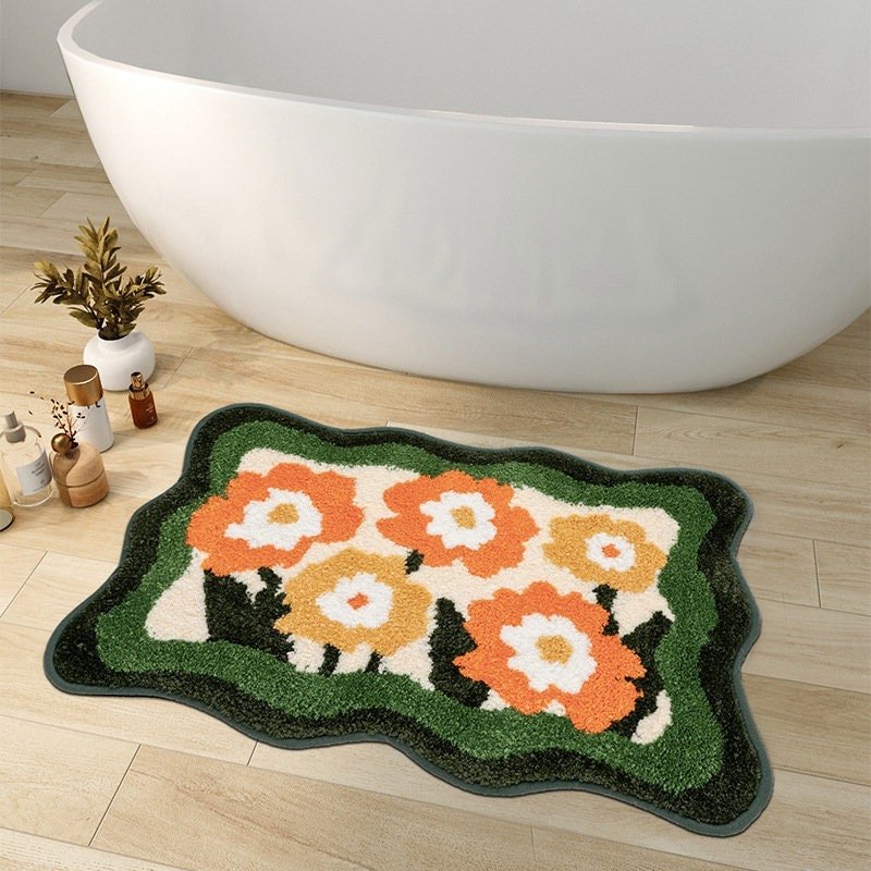FLOWERSTEP – Colorful Flower Bathroom Mat with Non-Slip Backing 6