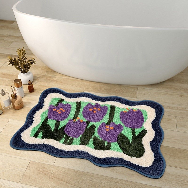 FLOWERSTEP – Colorful Flower Bathroom Mat with Non-Slip Backing 7