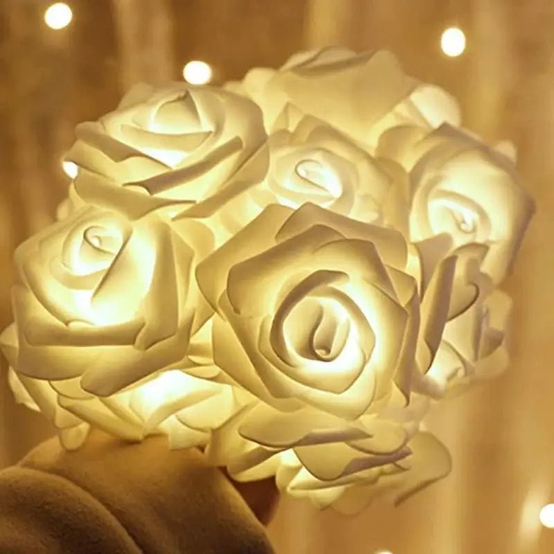 FLORALINE – Fairy Lights with Artificial Roses and Warm LED Glow for Romantic Ambience 6