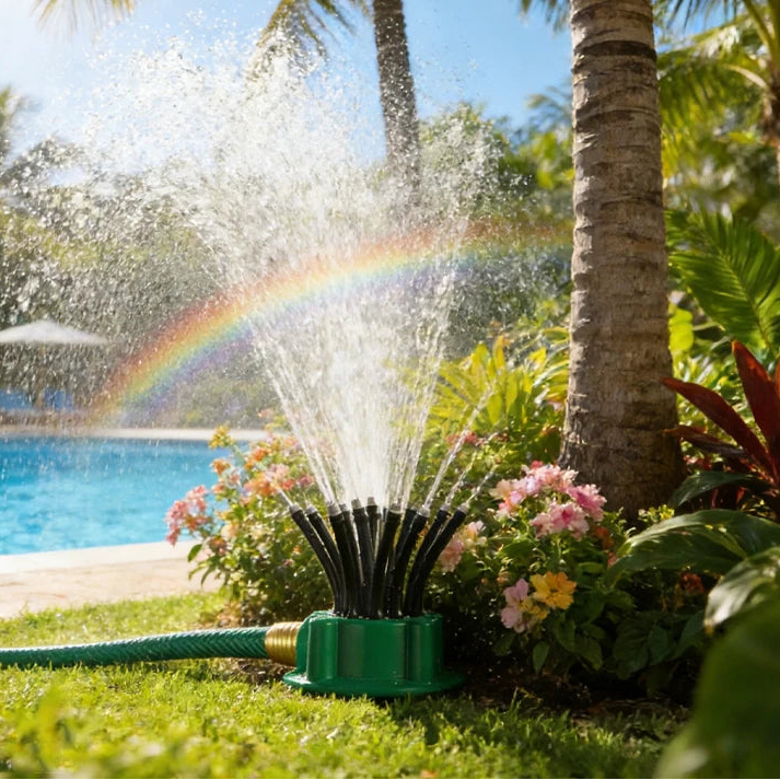 FLOWCIRCLE – Automatic 360-Degree Multi-Head Sprinkler for Full Garden Coverage 2