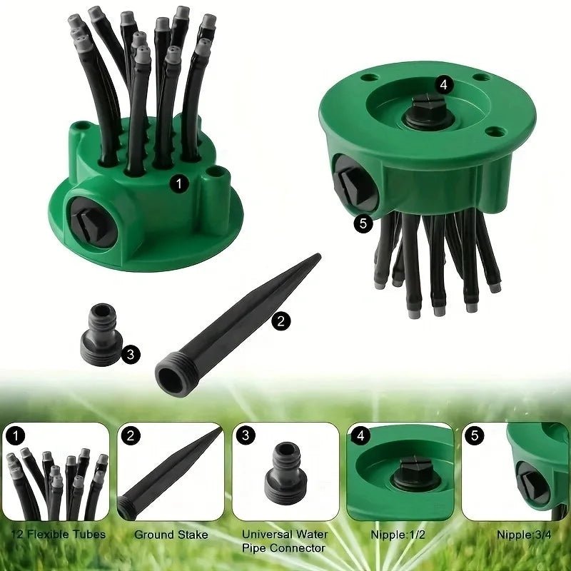 FLOWCIRCLE – Automatic 360-Degree Multi-Head Sprinkler for Full Garden Coverage 6