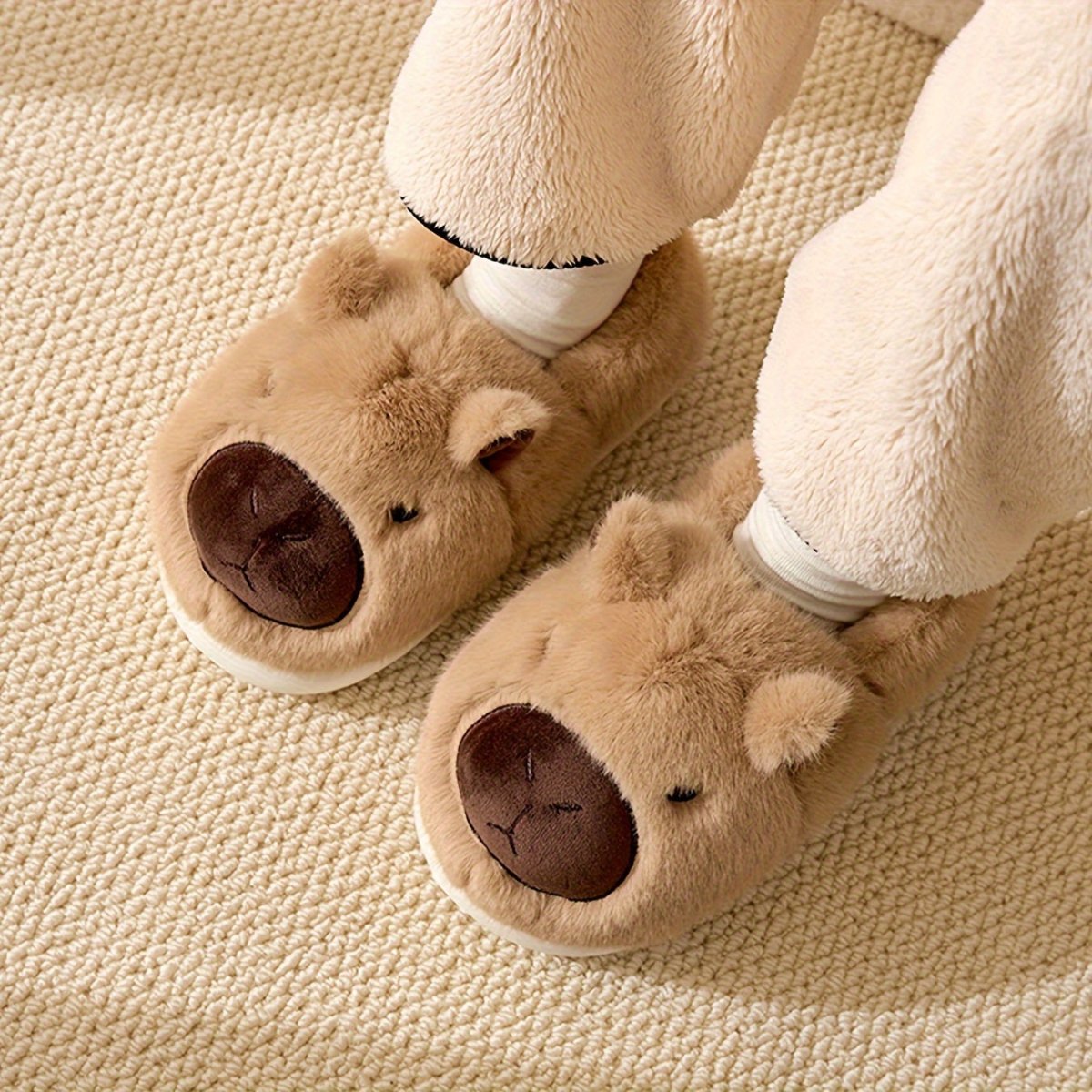WARMWHISK – Cozy Capybara Plush Indoor Slippers with Secure Non-Slip Sole 6