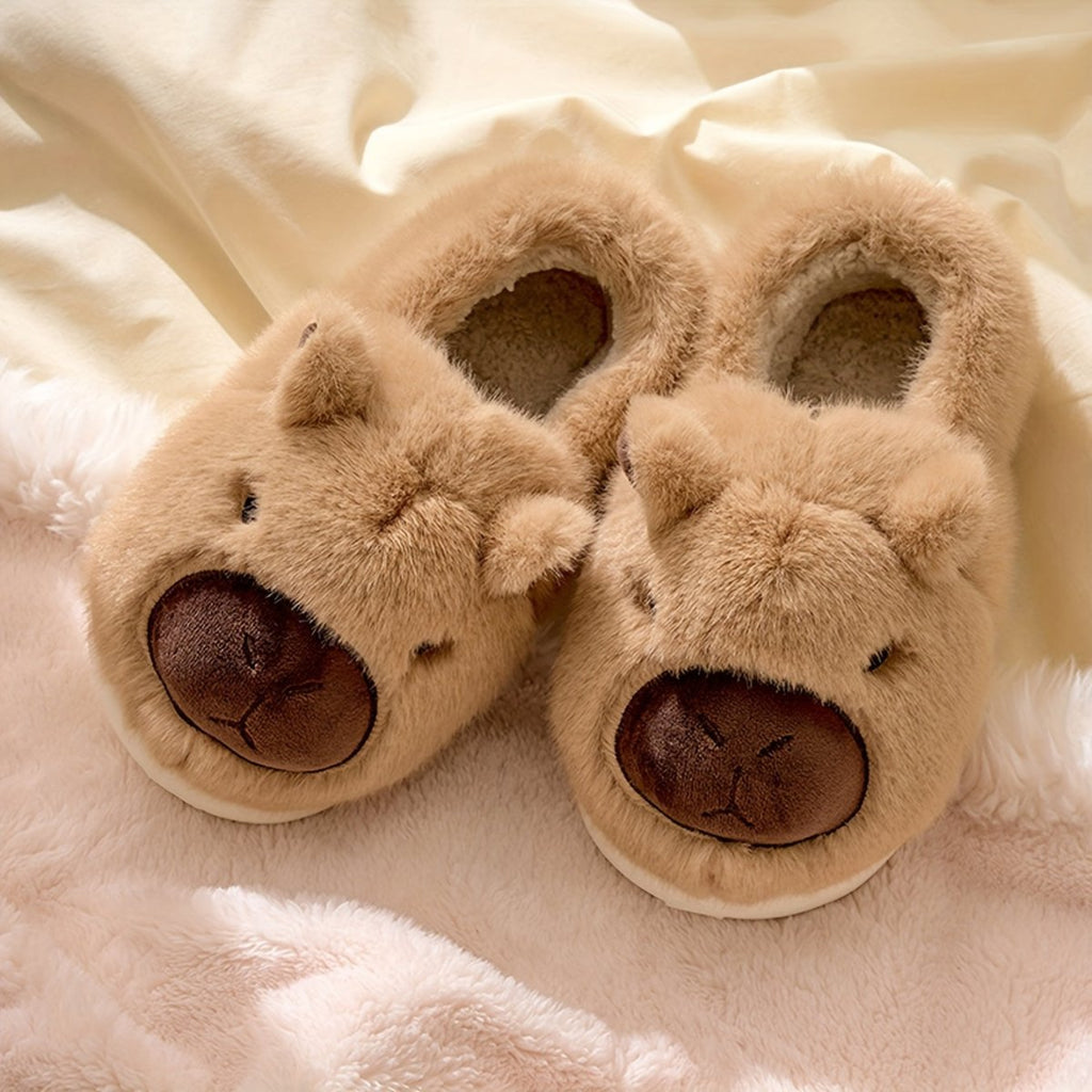 WARMWHISK – Cozy Capybara Plush Indoor Slippers with Secure Non-Slip Sole 1