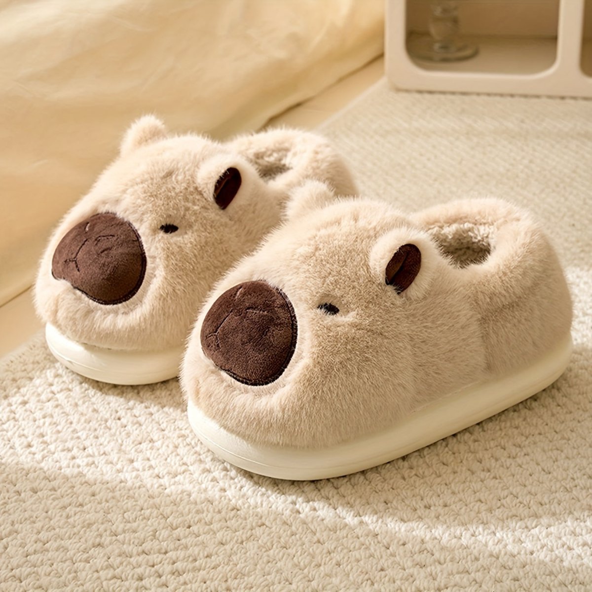 WARMWHISK – Cozy Capybara Plush Indoor Slippers with Secure Non-Slip Sole 0