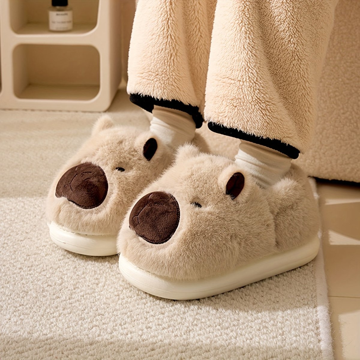 WARMWHISK – Cozy Capybara Plush Indoor Slippers with Secure Non-Slip Sole 3