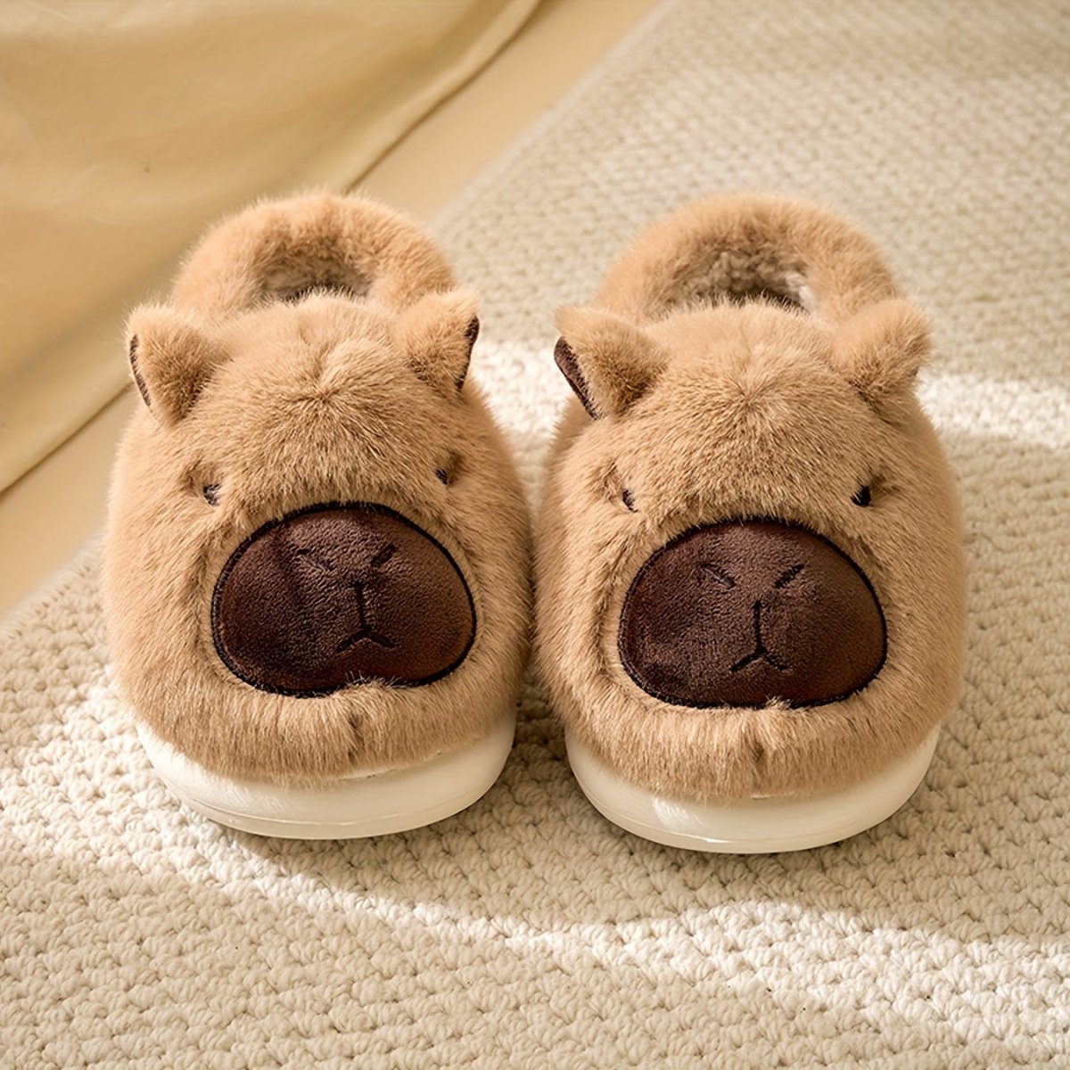 WARMWHISK – Cozy Capybara Plush Indoor Slippers with Secure Non-Slip Sole 8
