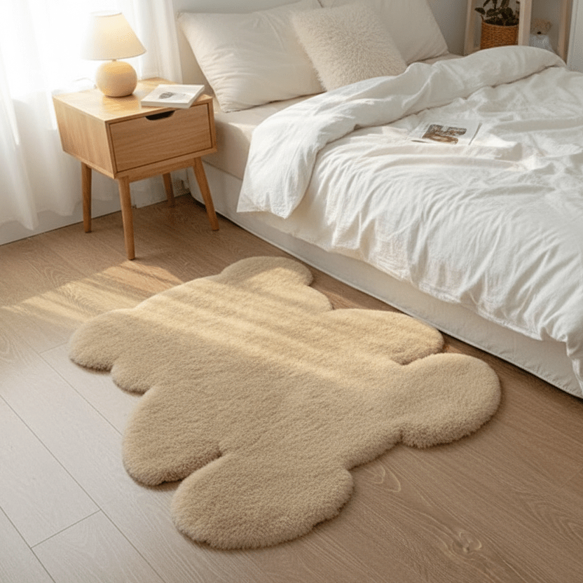 KIDDYCLOUD – Plush Cartoon Floor Mat for Bedroom Comfort 0