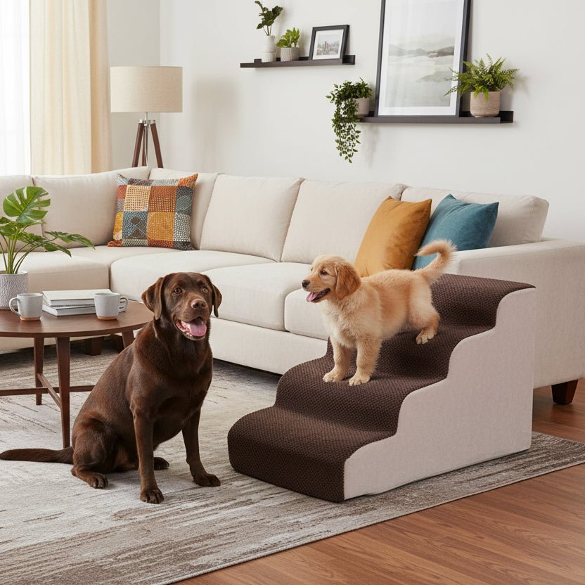 FOAMWAY – High-Density Foam Pet Stairs for Dogs with Non-Slip Base