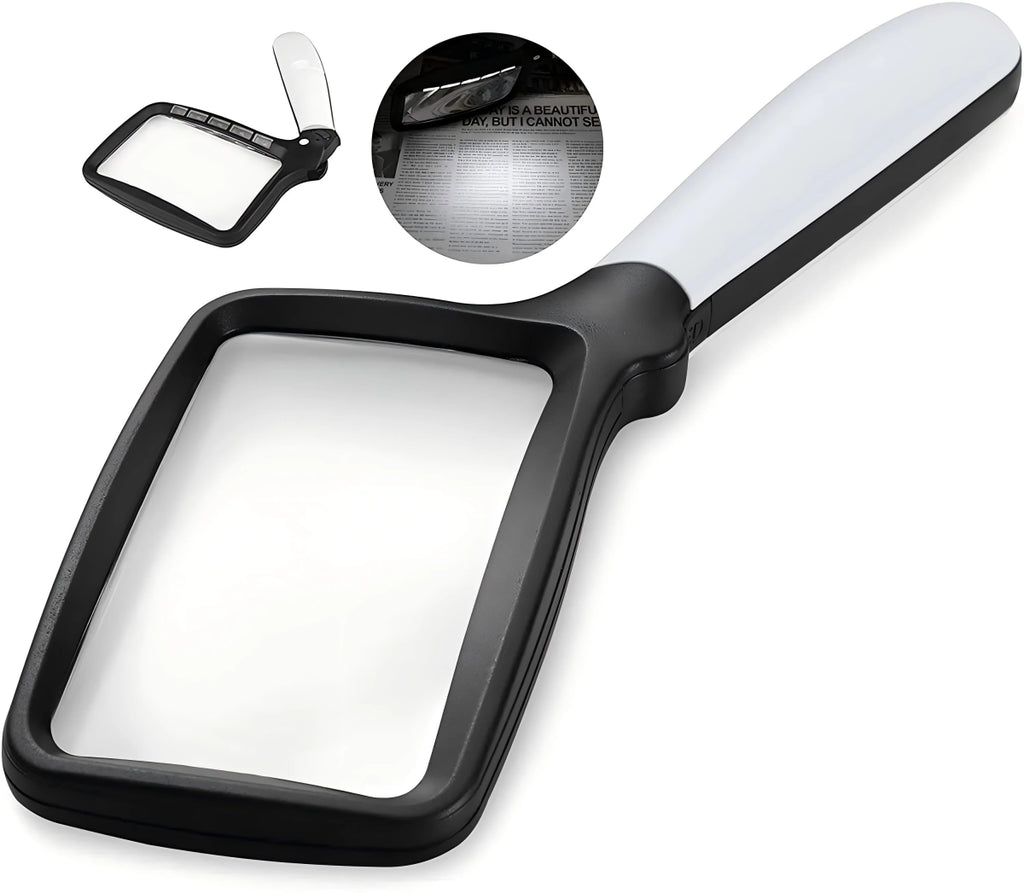 Handheld Magnifying Glass - 3X Magnifier with 5 LED Lights for Clear Viewing 0