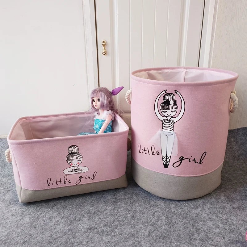 Cestino pieghevole per giocattoli e abbigliamento per bambini - Organizzatore in tela resistente con maniglie - Design salvaspazio per la cameretta dei bambini