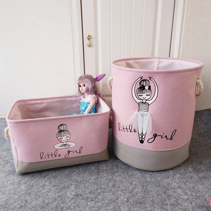 Cestino pieghevole per giocattoli e abbigliamento per bambini - Organizzatore in tela resistente con maniglie - Design salvaspazio per la cameretta dei bambini