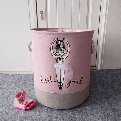 Cestino pieghevole per giocattoli e abbigliamento per bambini - Organizzatore in tela resistente con maniglie - Design salvaspazio per la cameretta dei bambini