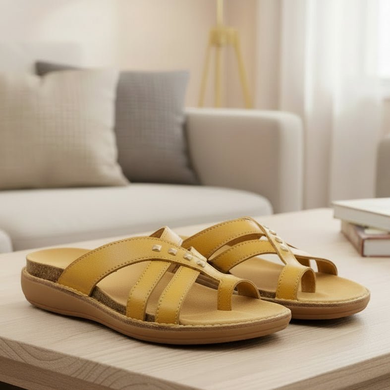 ComfortFit Women's Orthopedic Flat Sandals - Open Toe & Crossed Straps for All-Day Comfort 0
