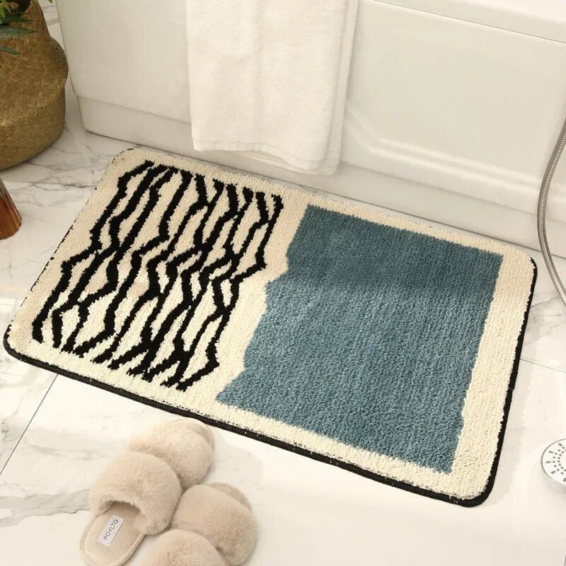 FORMIVA – Abstract Handmade Bath Mat with Non-Slip Backing for Bathroom 1