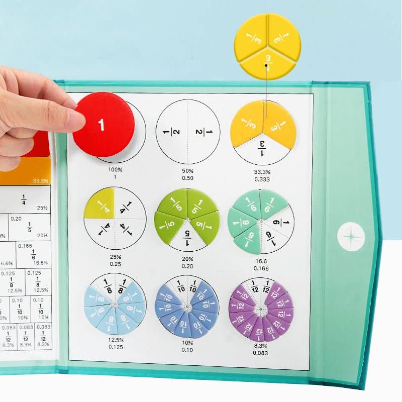 Set di Dischi Frazionari Magnetici FracLuxe | Strumento pratico per l'apprendimento delle frazioni e dei decimali