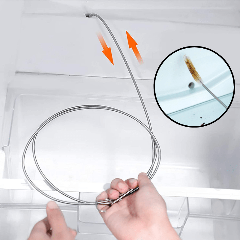 Refrigerator Drainage Hole Cleaner Kit with Suction Sprayer for Freshness and Leak Prevention – PVC Material, Easy to Use-5