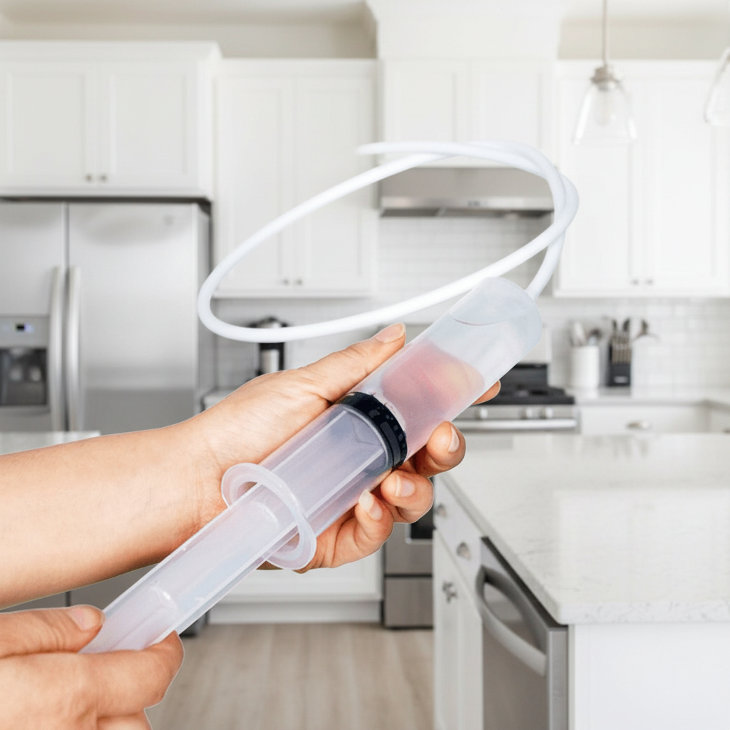 Refrigerator Drainage Hole Cleaner Kit with Suction Sprayer for Freshness and Leak Prevention – PVC Material, Easy to Use-1