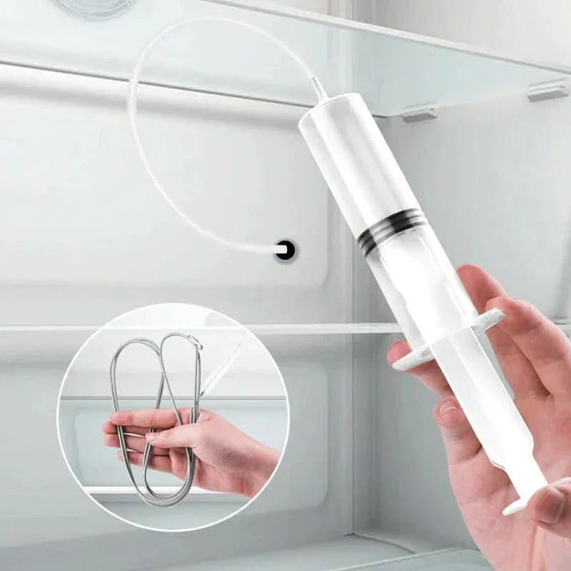 Refrigerator Drainage Hole Cleaner Kit with Suction Sprayer for Freshness and Leak Prevention – PVC Material, Easy to Use-3