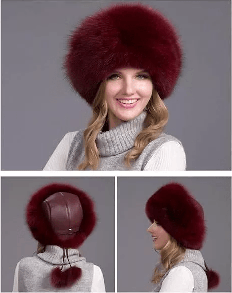 FurLuxe natuurlijke vosbont wintermuts | Dikke bontmuts met oorwarmers voor een elegante stijl bij koud weer