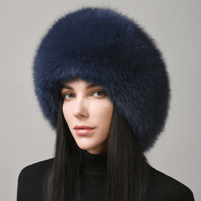 FurLuxe natuurlijke vosbont wintermuts | Dikke bontmuts met oorwarmers voor een elegante stijl bij koud weer