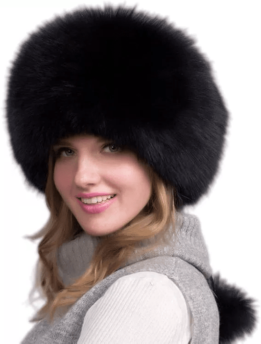 FurLuxe natuurlijke vosbont wintermuts | Dikke bontmuts met oorwarmers voor een elegante stijl bij koud weer