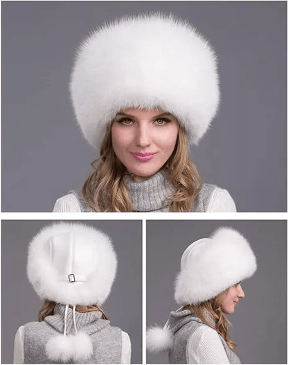 FurLuxe natuurlijke vosbont wintermuts | Dikke bontmuts met oorwarmers voor een elegante stijl bij koud weer