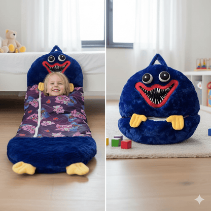 FUNSNUGS – Peluche avec sac de couchage intégré pour jouer, se reposer et dormir