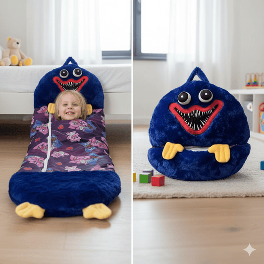 FUNSNUGS – Peluche avec sac de couchage intégré pour jouer, se reposer et dormir