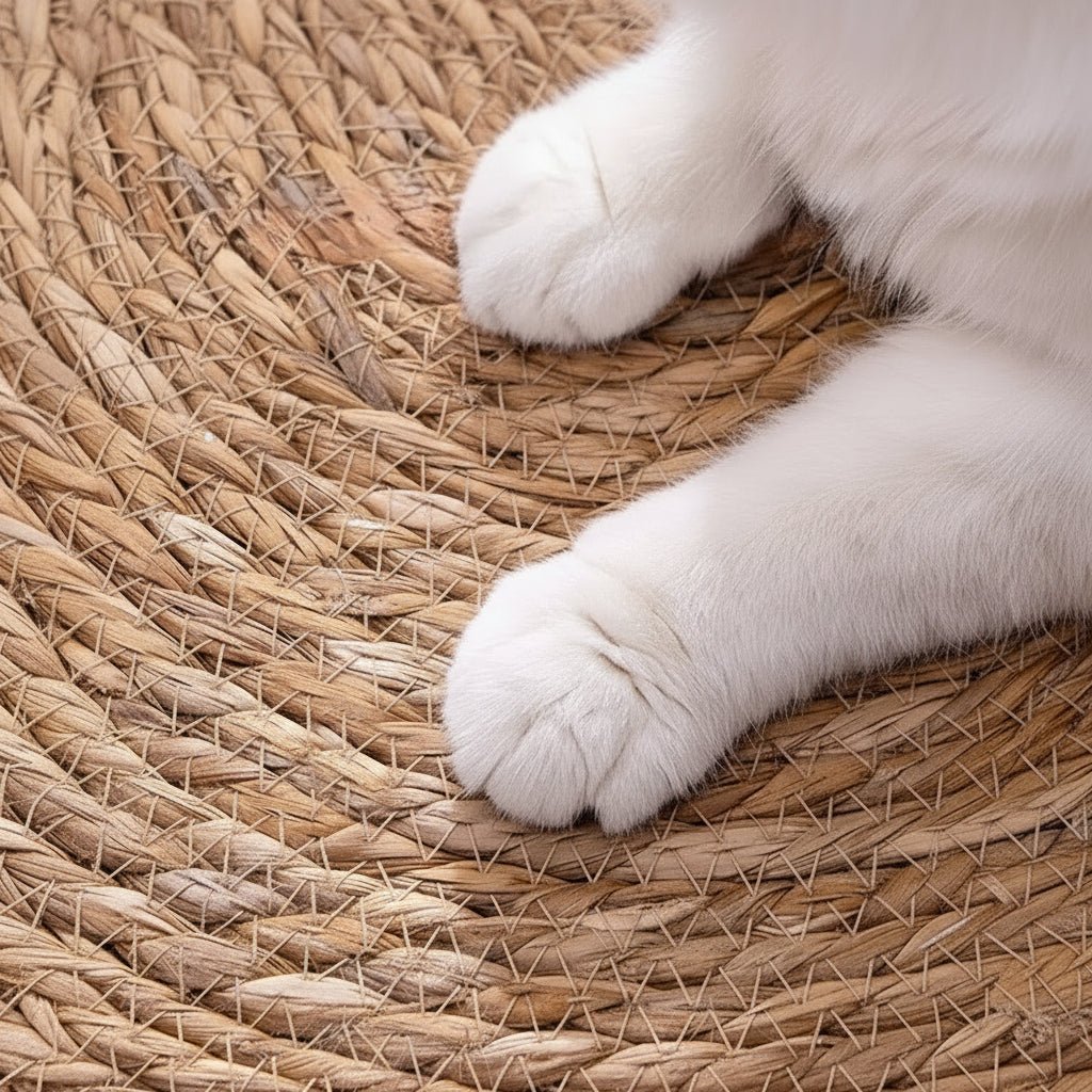 FURSHIELD – Eco-Friendly Rattan Cat Scratcher Mat for Furniture Safety and Claw Care