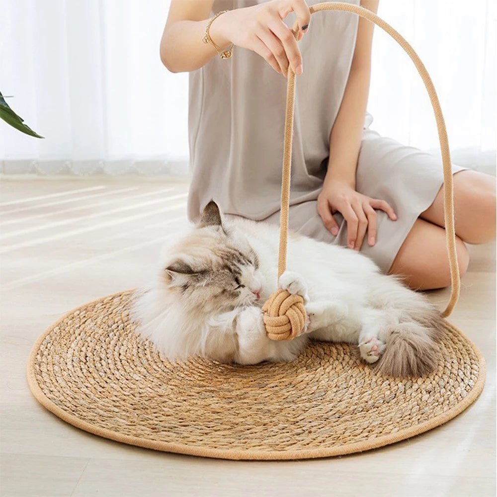 CLAWCARE – Eco-Friendly Rattan Cat Scratcher Mat for Healthy Nails and Furniture Safety 3