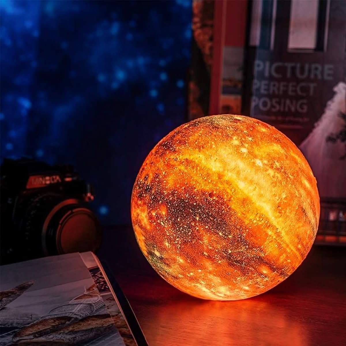 Galaxy Moonlamp-3D moon lamp with 16 colors & wood stand 1