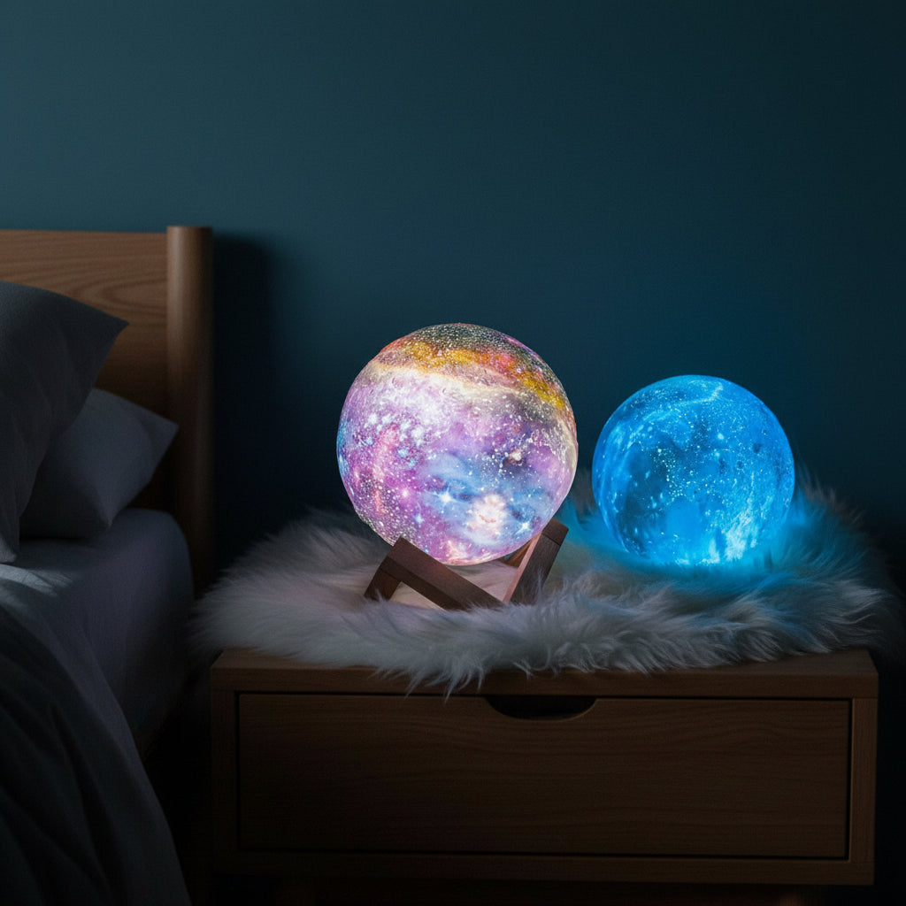 Galaxy Moonlamp-3D moon lamp with 16 colors & wood stand 0