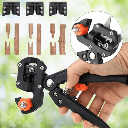 Garden Pruning and Grafting Scissors Kit with Interchangeable Carbon Steel Blades – Ergonomic Design, Compact Tool Bag Included-1