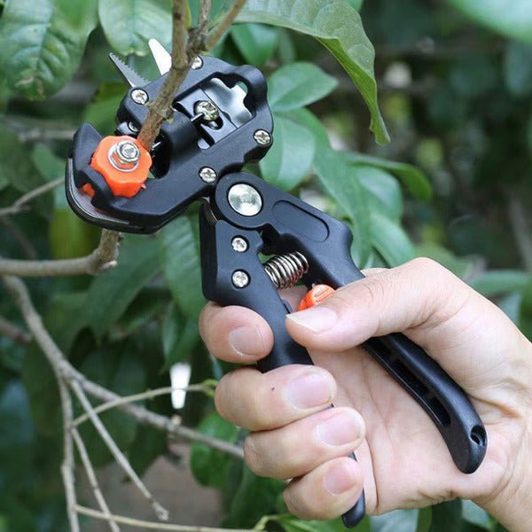 Garden Pruning and Grafting Scissors Kit with Interchangeable Carbon Steel Blades – Ergonomic Design, Compact Tool Bag Included-4