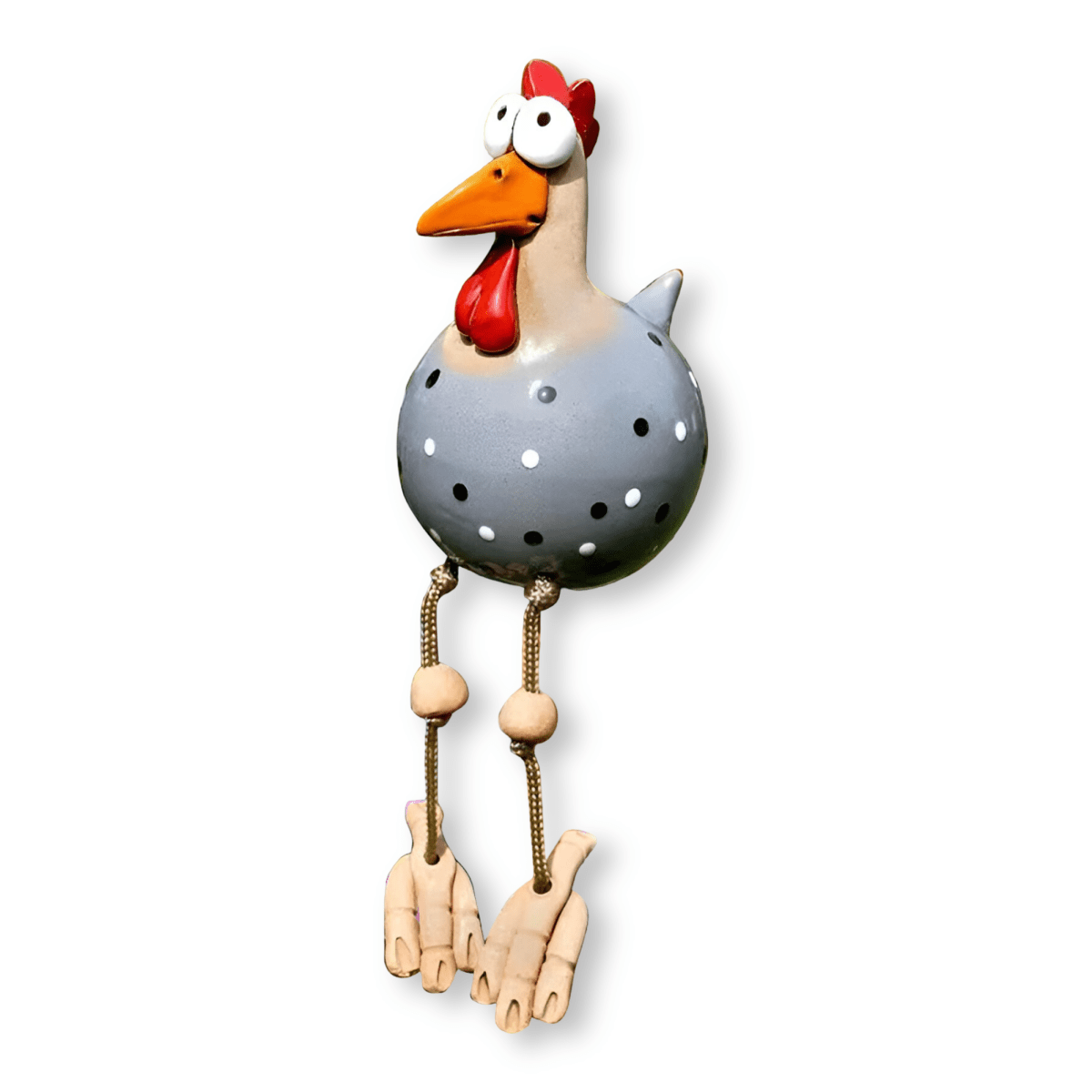 CLUCKNEST – Big-Eyed Chicken Statue in Weatherproof Resin for Charming Garden Décor 10