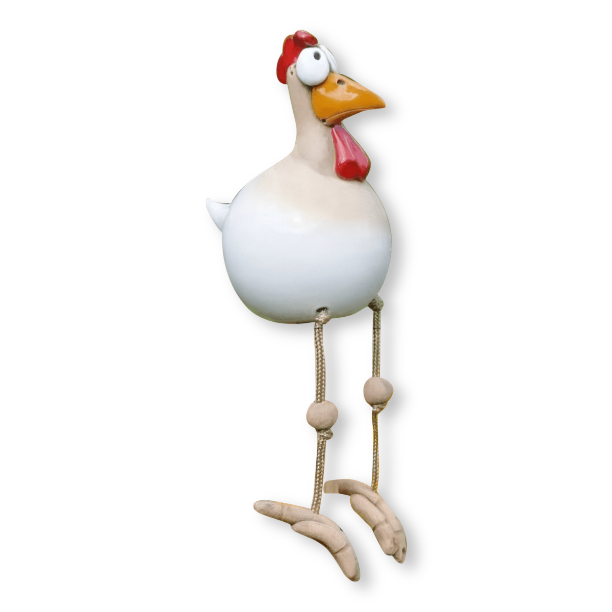 CLUCKNEST – Big-Eyed Chicken Statue in Weatherproof Resin for Charming Garden Décor 12