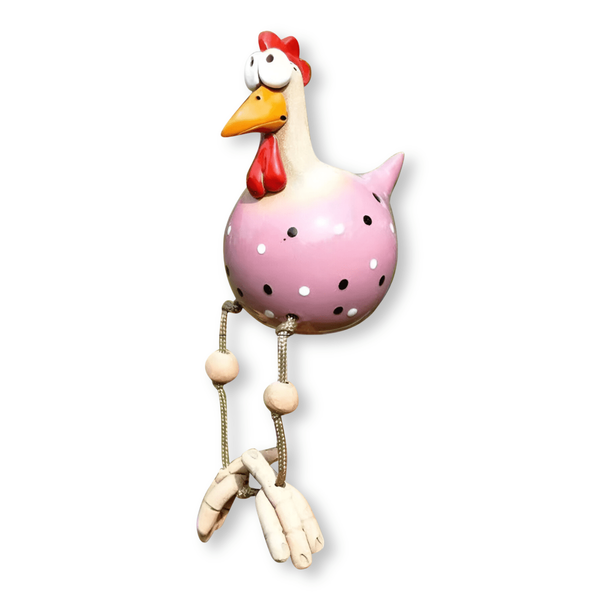 CLUCKNEST – Big-Eyed Chicken Statue in Weatherproof Resin for Charming Garden Décor 11