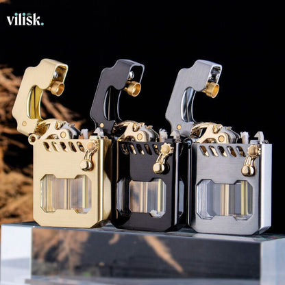 Briquet GearFrame - Briquet coupe-vent avec mécanisme à engrenages et verrouillage de sécurité